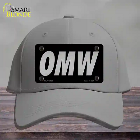 OMW Black Novelty License Plate Hat Tag Cotton / Gray