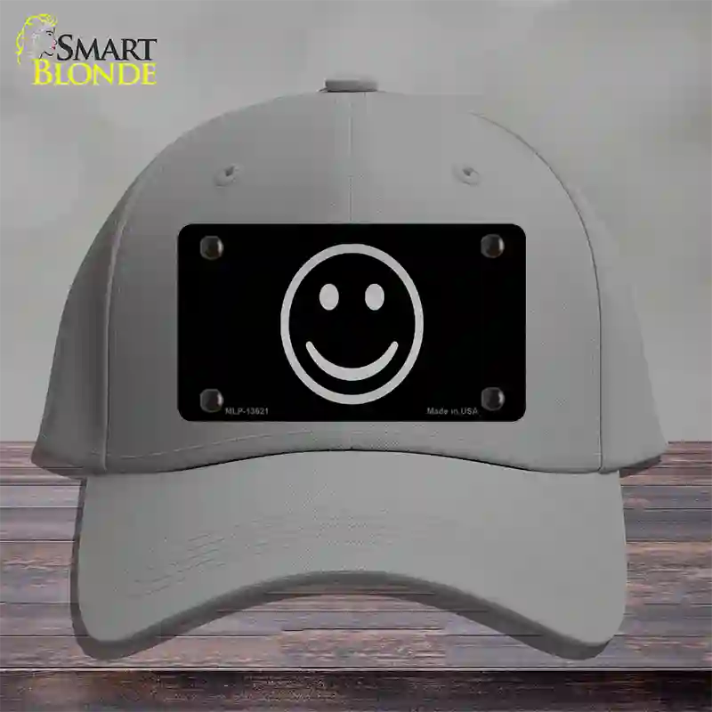 Smiley Black Novelty License Plate Hat Tag Cotton / Gray