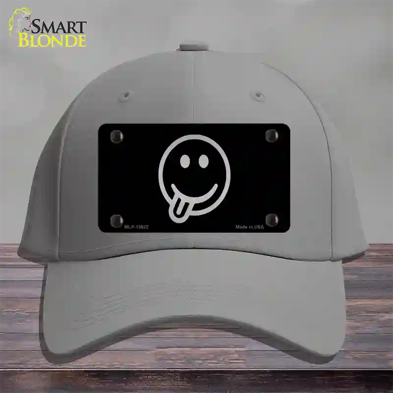 Tongue Out Black Novelty License Plate Hat Tag Cotton / Gray