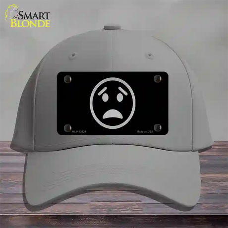 Worried Black Novelty License Plate Hat Tag Cotton / Gray