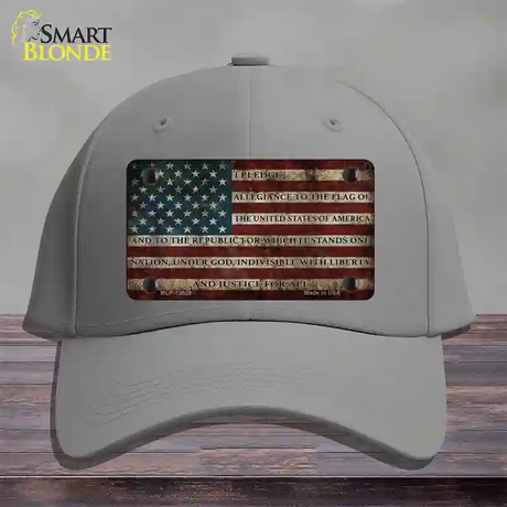 I Pledge Allegiance Flag Novelty License Plate Hat Tag Cotton / Gray