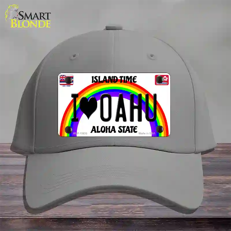 I Heart Oahu Novelty License Plate Hat Tag Cotton / Gray