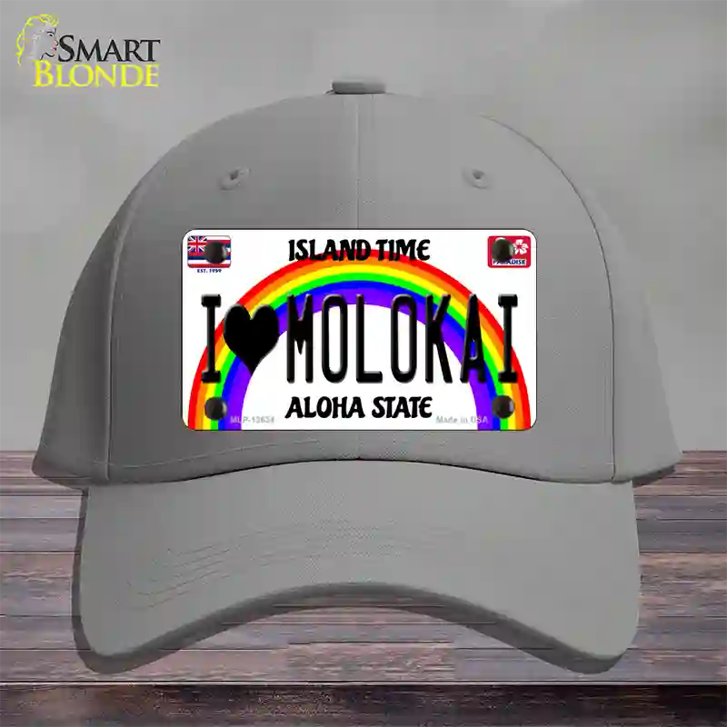 I Heart Molokai Novelty License Plate Hat Tag Cotton / Gray