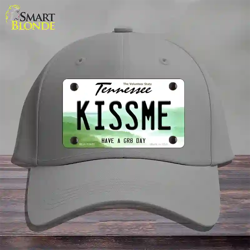 Kiss Me Novelty License Plate Hat Tag Cotton / Gray