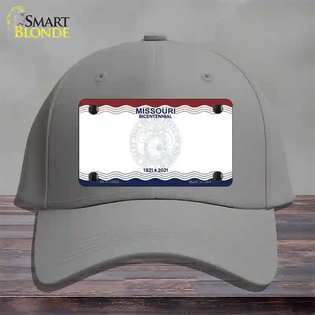 Missouri Bicentennial State Blank Novelty License Plate Hat Cotton / Gray