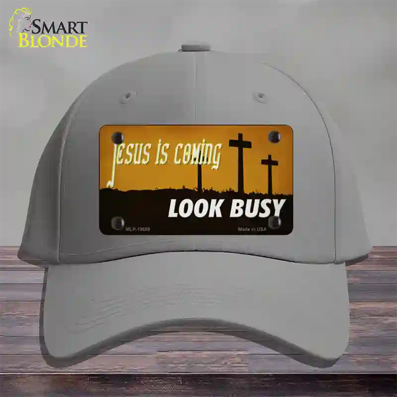 Jesus Is Coming Novelty License Plate Hat Tag Cotton / Gray