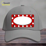 White Red Polka Dot Center Oval Novelty License Plate Hat Cotton / Gray