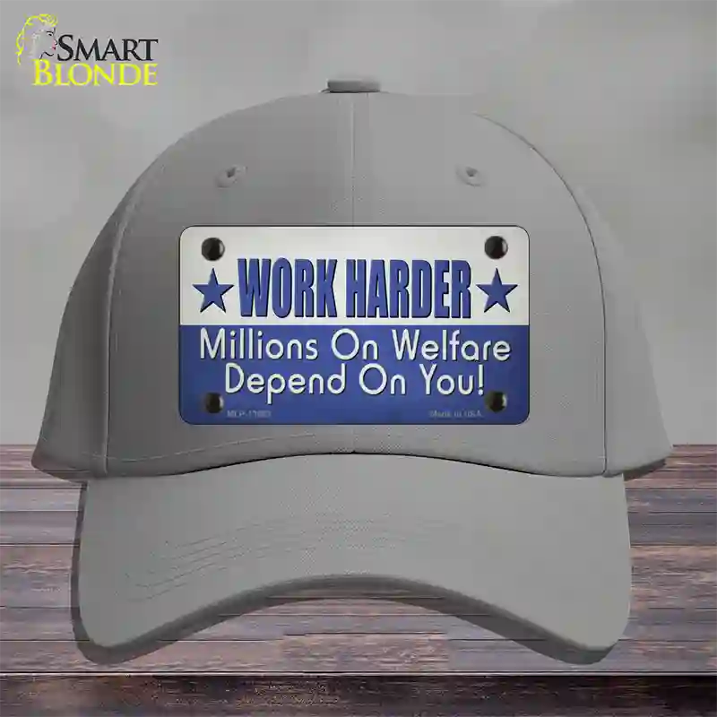 Welfare Depends On You Novelty License Plate Hat Tag Cotton / Gray