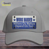 Welfare Depends On You Novelty License Plate Hat Tag Cotton / Gray