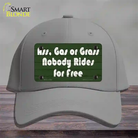 Ass Gas Or Grass Novelty License Plate Hat Tag Cotton / Gray