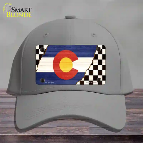 Colorado Racing Flag Novelty License Plate Hat Tag Cotton / Gray