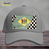 Delaware Racing Flag Novelty License Plate Hat Tag Cotton / Gray