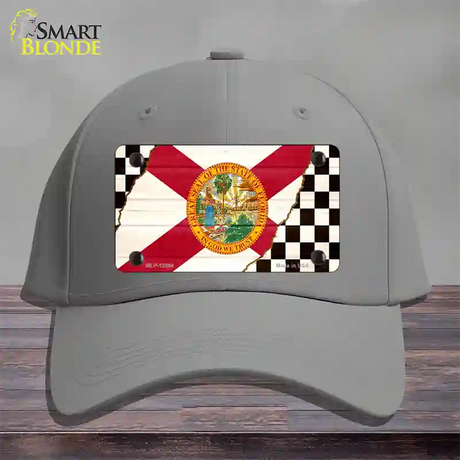 Florida Racing Flag Novelty License Plate Hat Tag Cotton / Gray