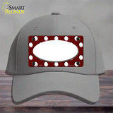 White Burgundy Polka Dot White Center Oval Novelty License Plate Hat Cotton / Gray