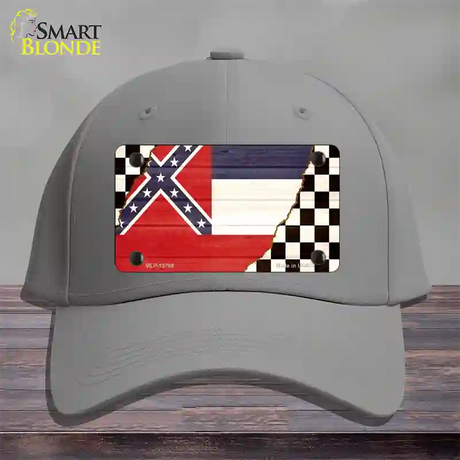 Mississippi Racing Flag Novelty License Plate Hat Tag Cotton / Gray