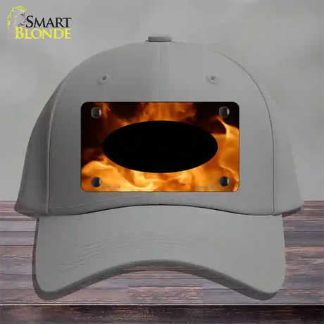 Real Flame With Black Center Oval Novelty License Plate Hat Cotton / Gray