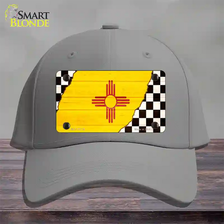 New Mexico Racing Flag Novelty License Plate Hat Tag Cotton / Gray