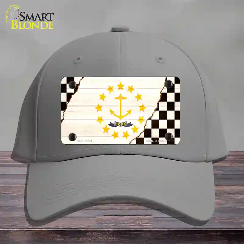 Rhode Island Racing Flag Novelty License Plate Hat Tag Cotton / Gray