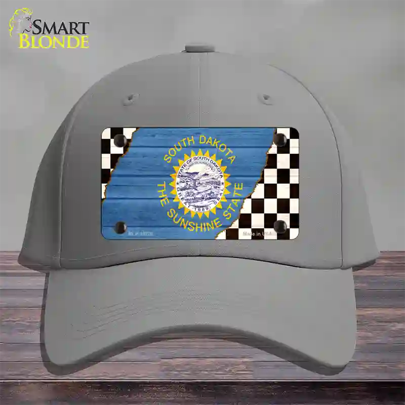 South Dakota Racing Flag Novelty License Plate Hat Tag Cotton / Gray