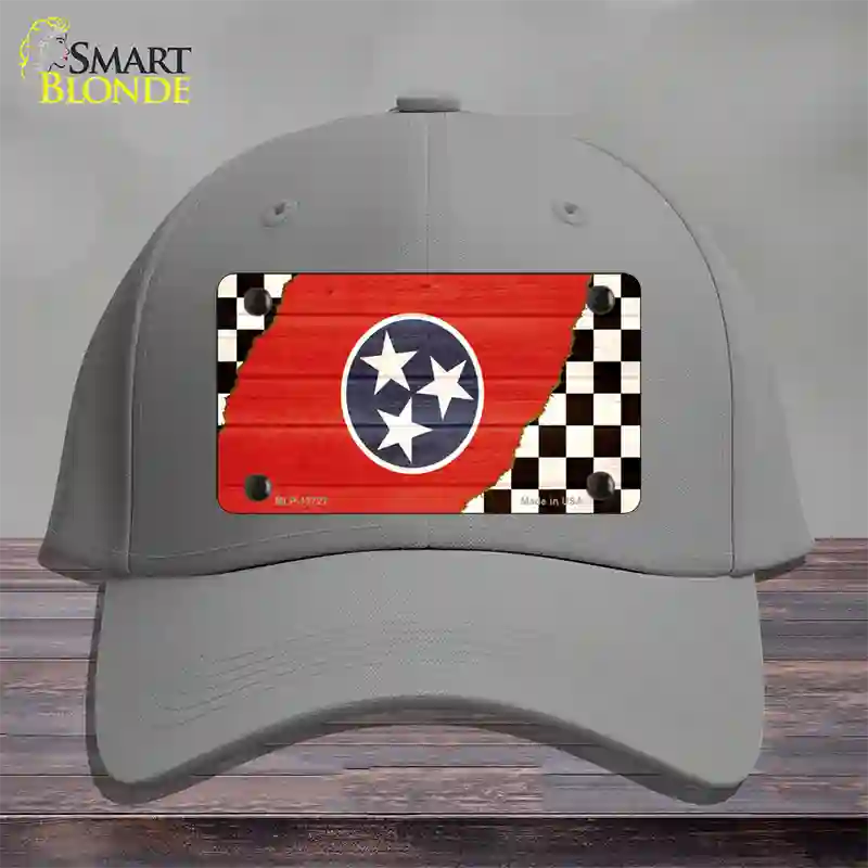 Tennessee Racing Flag Novelty License Plate Hat Tag Cotton / Gray