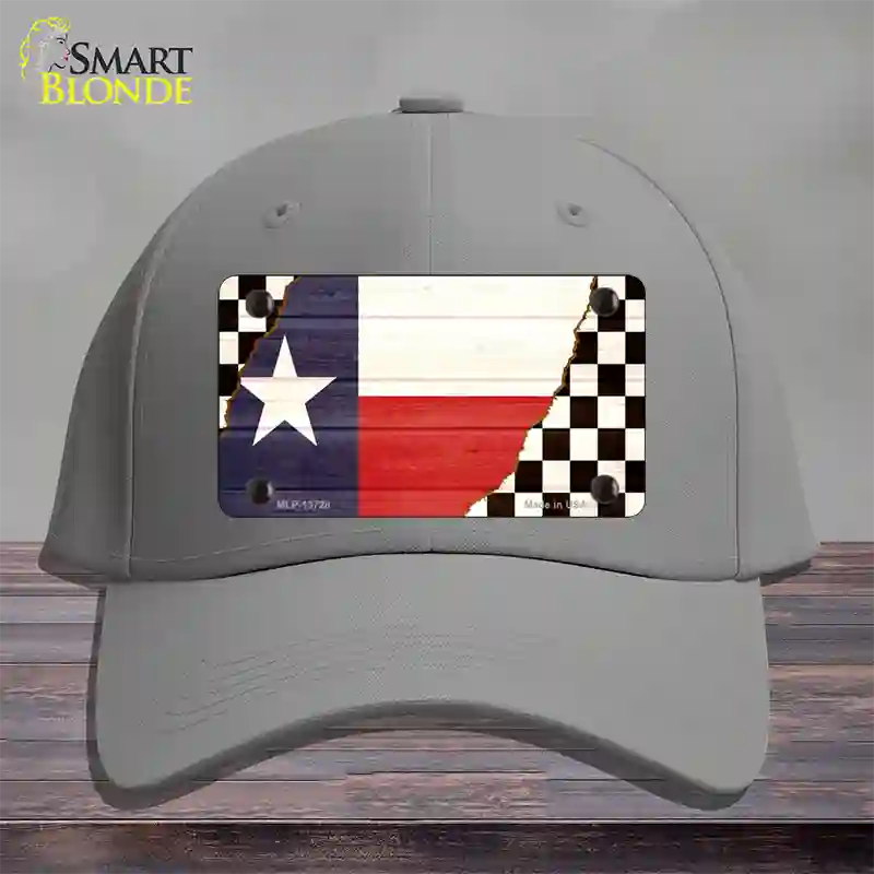 Texas Racing Flag Novelty License Plate Hat Tag Cotton / Gray