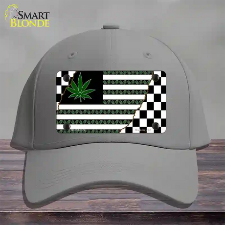 Weed American Racing Flag Novelty License Plate Hat Tag Cotton / Gray