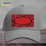 Red Roses With Red Center Oval Novelty License Plate Hat Cotton / Gray