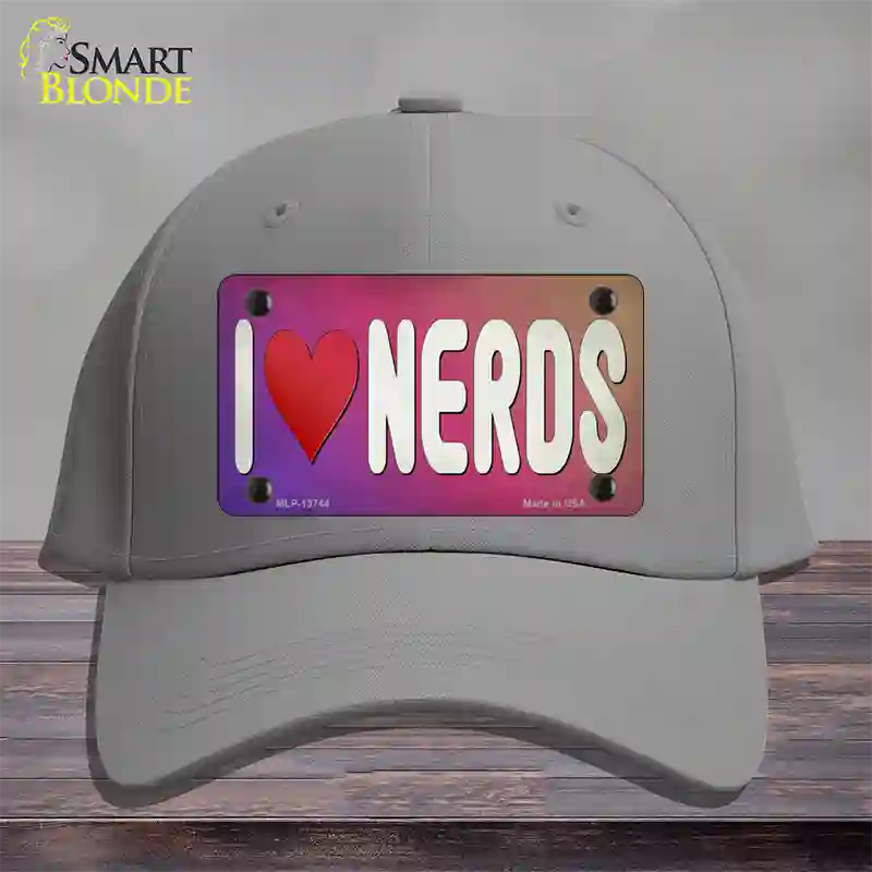 I Love Nerds Novelty License Plate Hat Tag Cotton / Gray