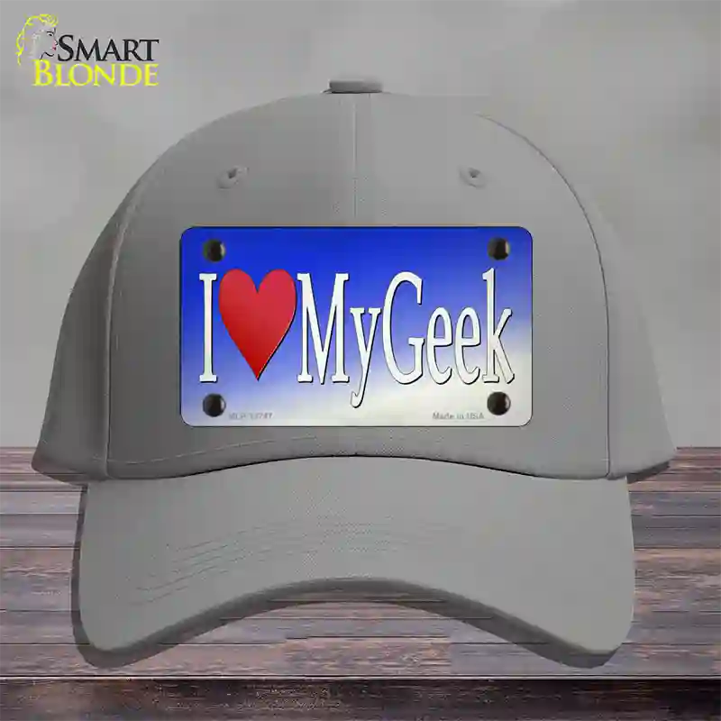 I Love My Geek Novelty License Plate Hat Tag Cotton / Gray