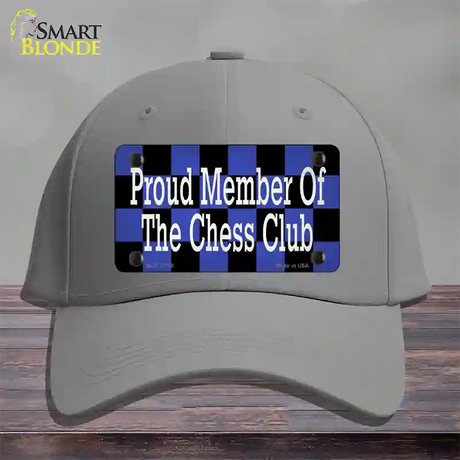 Chess Club Member Novelty License Plate Hat Tag Cotton / Gray