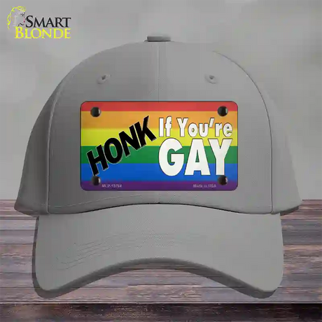 Honk If Youre Gay Novelty License Plate Hat Tag Cotton / Gray