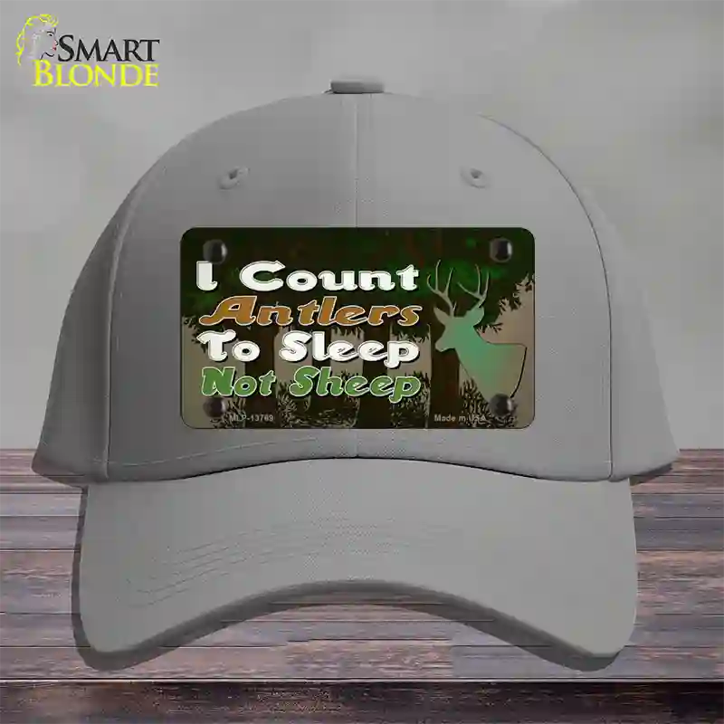 I Count Antlers To Sleep Novelty License Plate Hat Tag Cotton / Gray