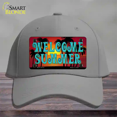 Welcome Summer Novelty License Plate Hat Tag Cotton / Gray