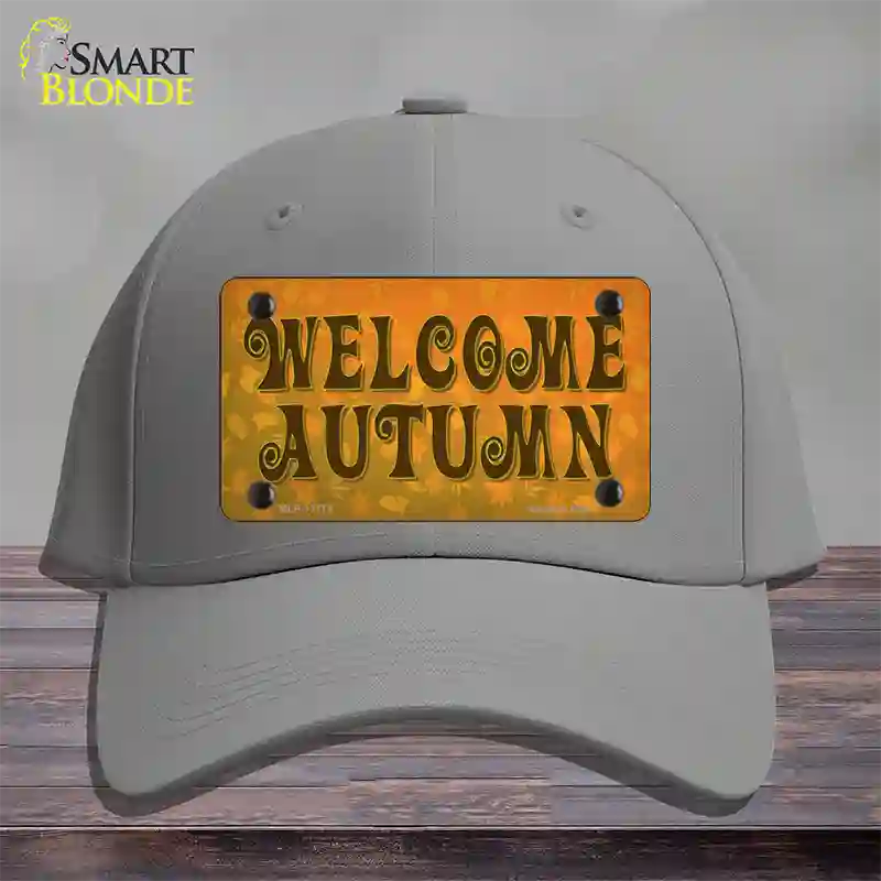 Welcome Autumn Novelty License Plate Hat Tag Cotton / Gray