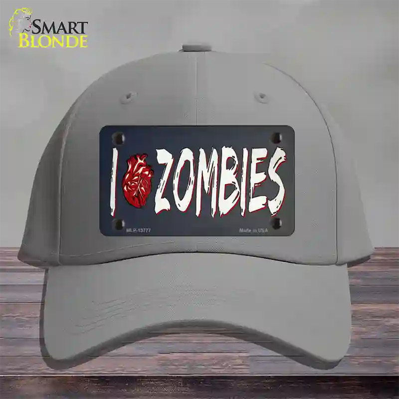 I Love Zombies Novelty License Plate Hat Tag Cotton / Gray