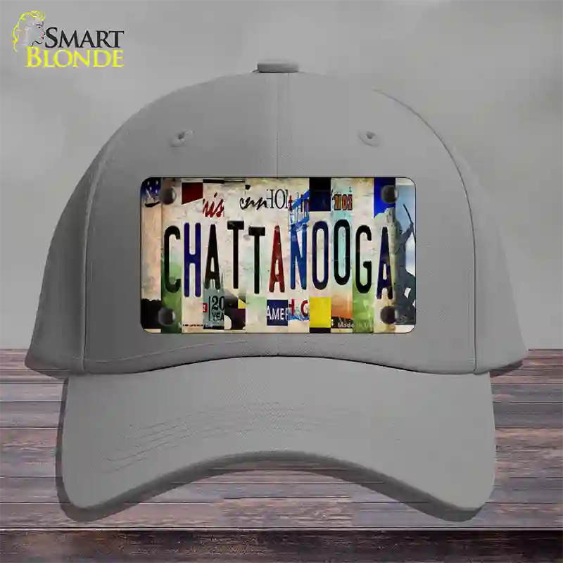 Chattanooga Strip Art Novelty License Plate Hat Tag Cotton / Gray