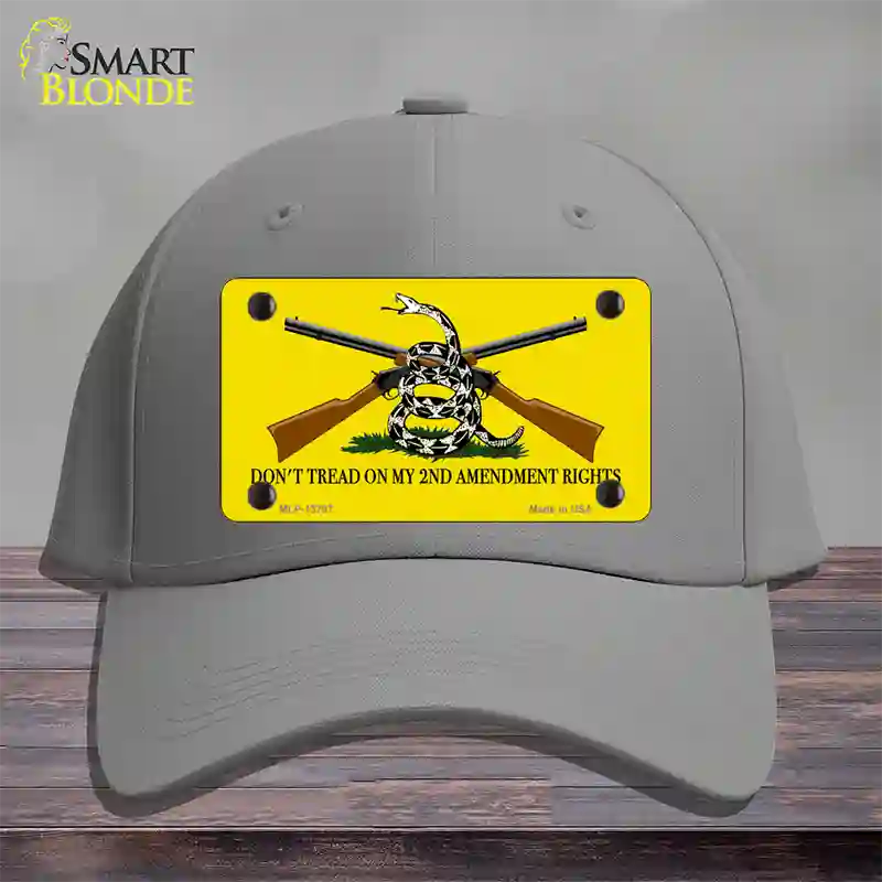 Dont Tread On My 2nd Amendment Novelty License Plate Hat Cotton / Gray