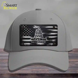 Dont Tread On Me Distressed Flag Novelty License Plate Hat Cotton / Gray