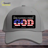 One Nation Under God Novelty License Plate Hat Cotton / Gray