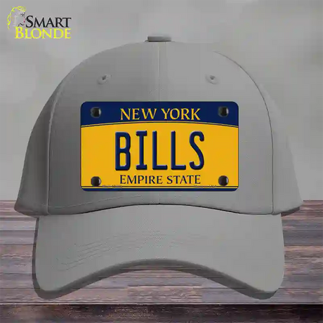 Bills New York Yellow Novelty License Plate Hat Tag Cotton / Gray