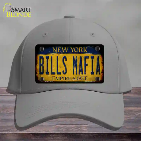 Bills Mafia New York Yellow Rusty Novelty License Plate Hat Tag Cotton / Gray