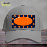 Orange Navy Blue Polka Dot Orange Center Oval Novelty License Plate Hat Cotton / Gray