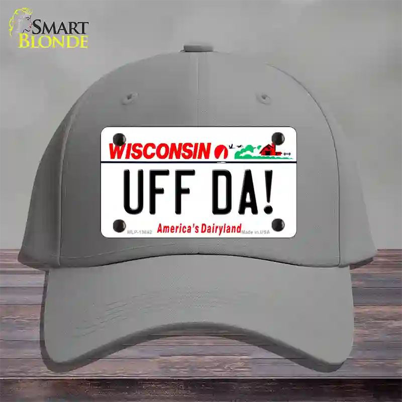 Uff Da Wisconsin Novelty License Plate Hat Tag Cotton / Gray