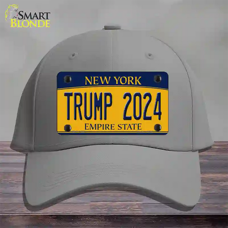 Trump 2024 New York Novelty License Plate Hat Cotton / Gray