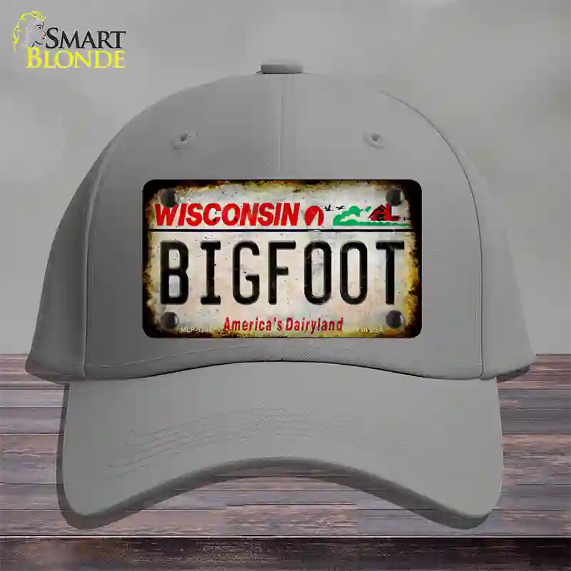 Bigfoot Wisconsin Novelty License Plate Hat Tag Cotton / Gray