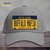 Buffalo Mafia NY Yellow Novelty License Plate Hat Tag Cotton / Gray