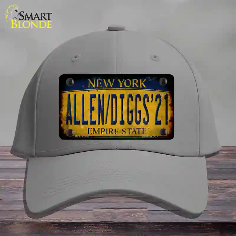 Allen Diggs 21 NY Yellow Rusty Novelty License Plate Hat Tag Cotton / Gray