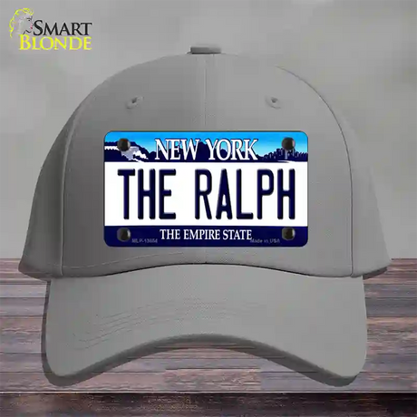 The Ralph NY Blue Novelty License Plate Hat Tag Cotton / Gray