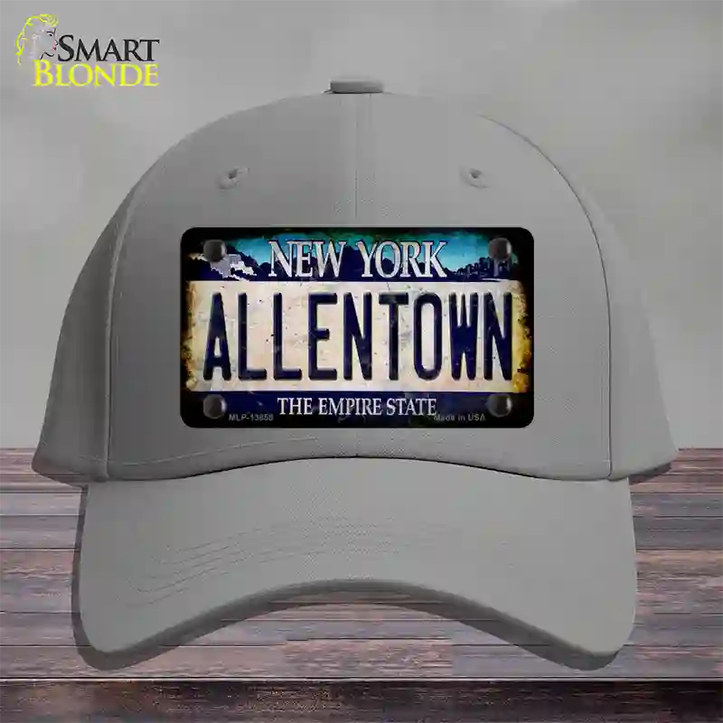 Allentown NY Blue Rusty Novelty License Plate Hat Tag Cotton / Gray