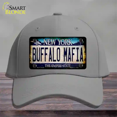 Buffalo Mafia NY Blue Rusty Novelty License Plate Hat Tag Cotton / Gray